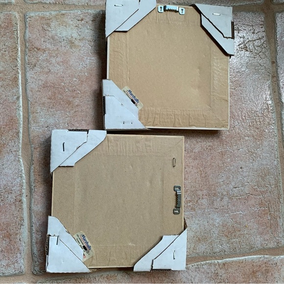 Set/2 Framed floral prints in weathered wood frames farmhouse pastel country - Picture 7 of 7